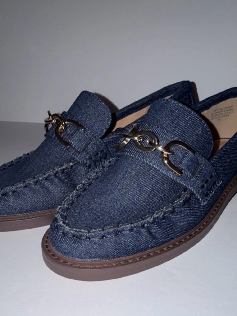LOFT Denim Chain Loafer Flats Blue Women's Size 6M